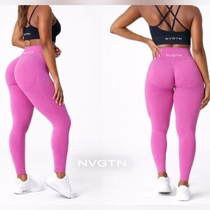 NVGTN Maui Seamless Pink Leggings | Size XL | High-Waisted Sculpting Fit